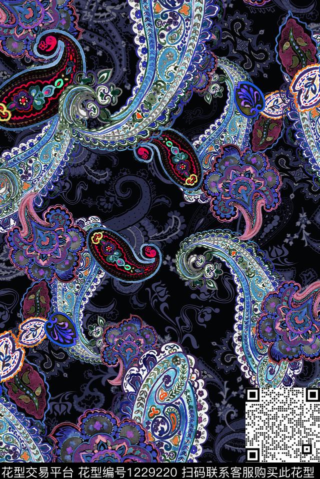 小碎花民族风中老年数码印花华亿平台下载（图片编号: 1229220） - 瓦栏（Walan）