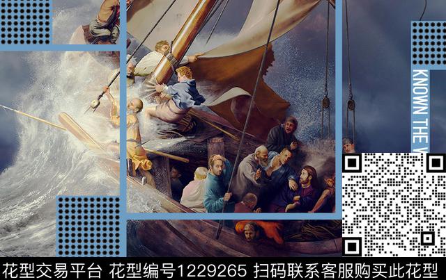 海浪欧美宗教数码印花华亿平台下载（图片编号: 1229265） - 瓦栏（Walan）