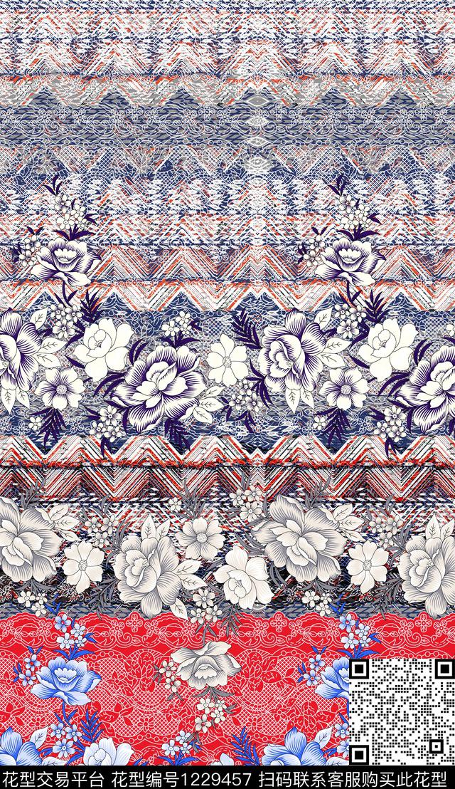 定位花纹理花纹数码印花华亿平台下载（图片编号: 1229457） - 瓦栏（Walan）