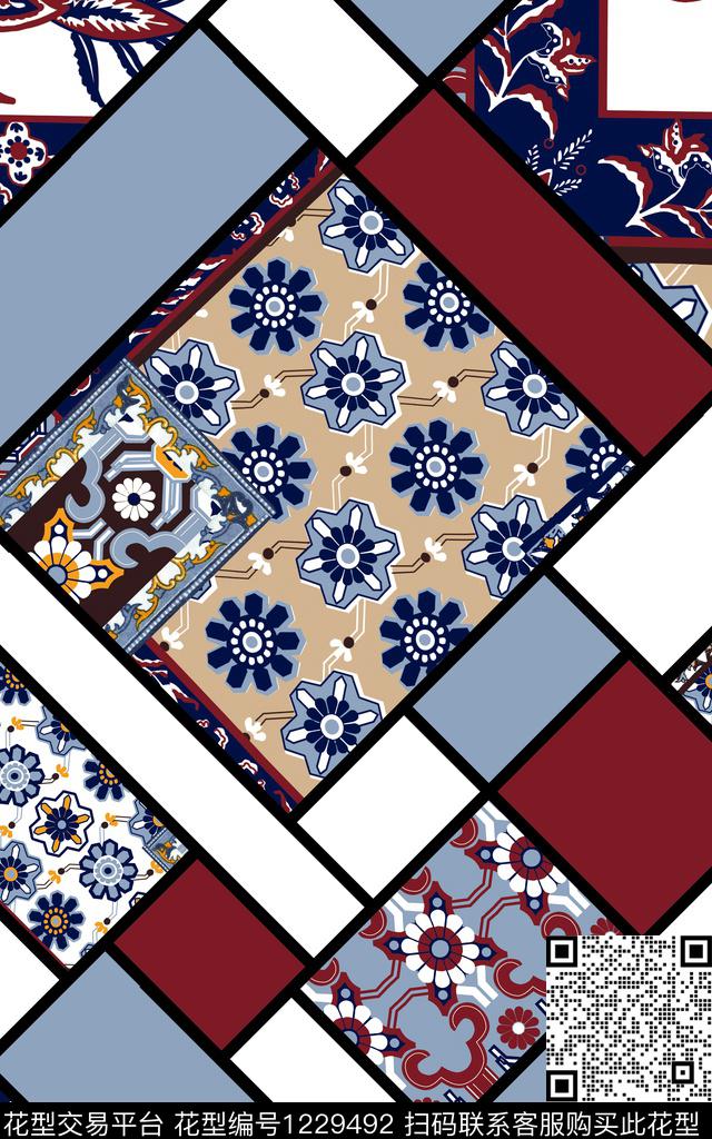 时尚民族风大牌风传统印花华亿平台下载（图片编号: 1229492） - 瓦栏（Walan）