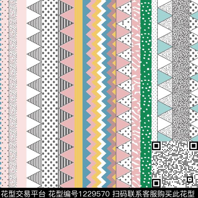 抽象手绘几何传统印花华亿平台下载（图片编号: 1229570） - 瓦栏（Walan）