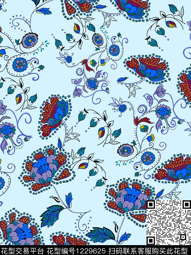 时尚民族风大牌风传统印花华亿平台下载（图片编号: 1229625） - 瓦栏（Walan）