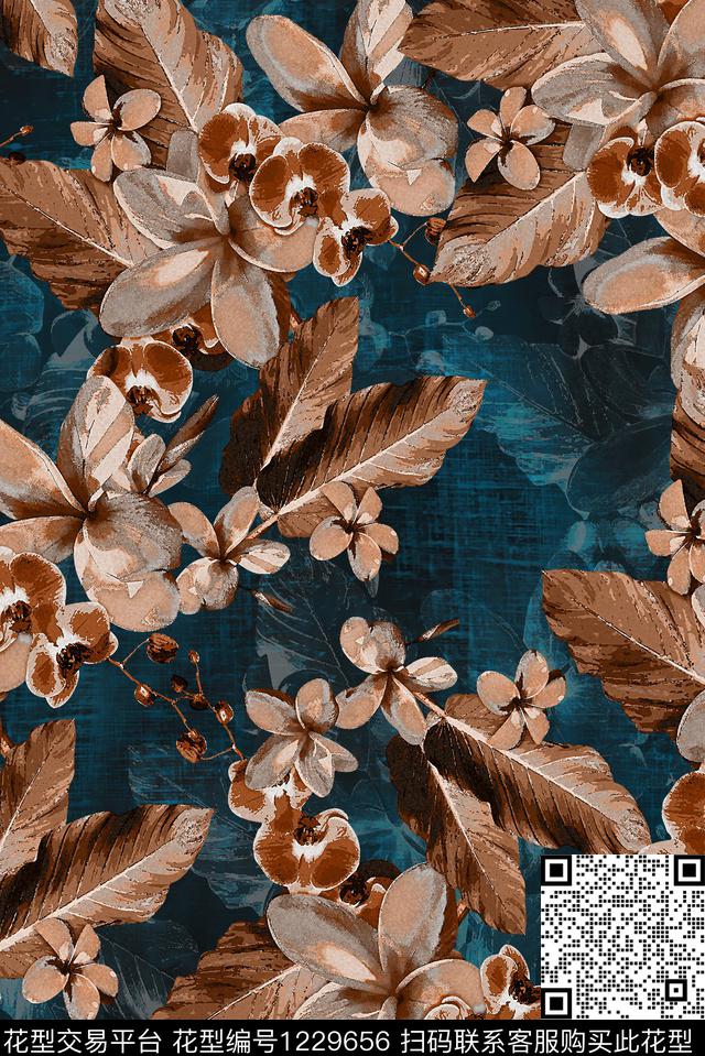 大牌风复古真丝旗袍数码印花华亿平台下载（图片编号: 1229656） - 瓦栏（Walan）