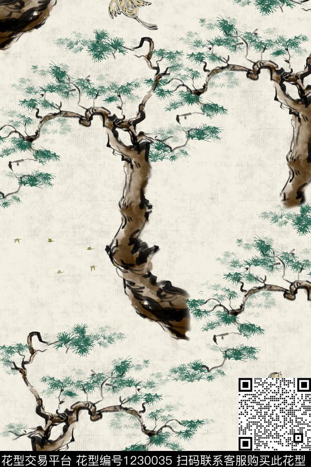 大牌风香云纱花卉数码印花华亿平台下载（图片编号: 1230035） - 瓦栏（Walan）