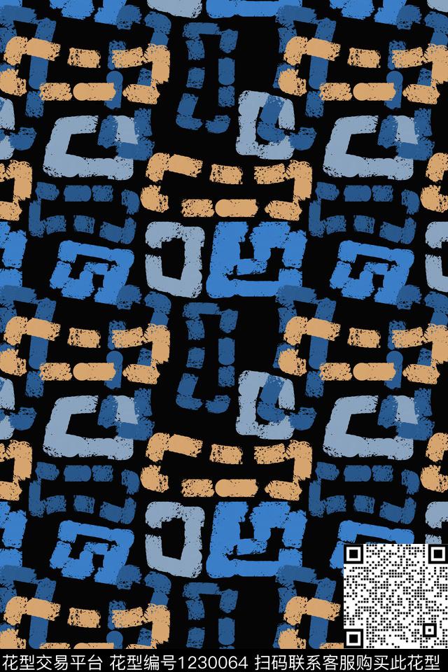 线条画几何手绘线条笔触传统印花华亿平台下载（图片编号: 1230064） - 瓦栏（Walan）