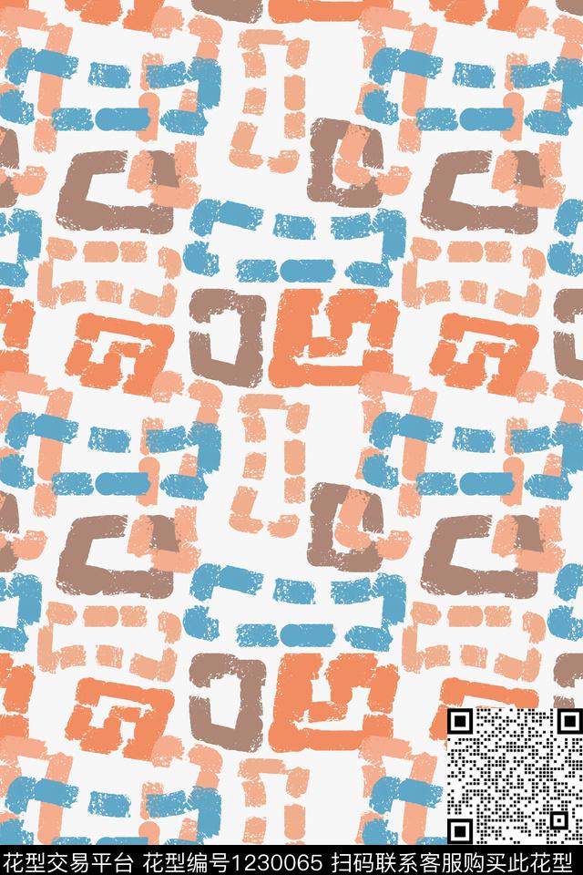 线条画几何手绘线条笔触传统印花华亿平台下载（图片编号: 1230065） - 瓦栏（Walan）