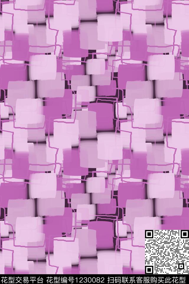 密铺几何手绘线条笔触男装休闲花卉数码印花华亿平台下载（图片编号: 1230082） - 瓦栏（Walan）