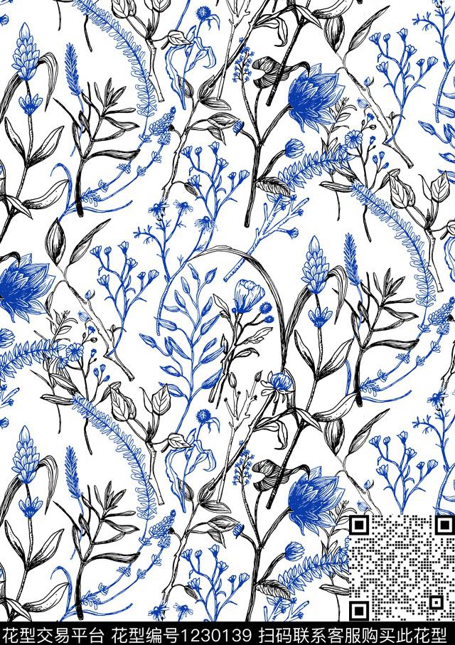 小碎花签字笔2020新品数码印花华亿平台下载（图片编号: 1230139） - 瓦栏（Walan）