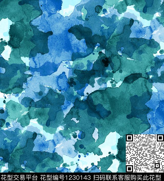 大牌风手绘几何watercolor数码印花华亿平台下载（图片编号: 1230143） - 瓦栏（Walan）