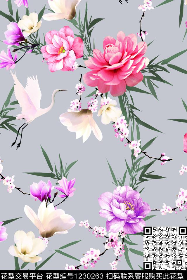 花卉数码华亿平台数码印花华亿平台下载（图片编号: 1230263） - 瓦栏（Walan）