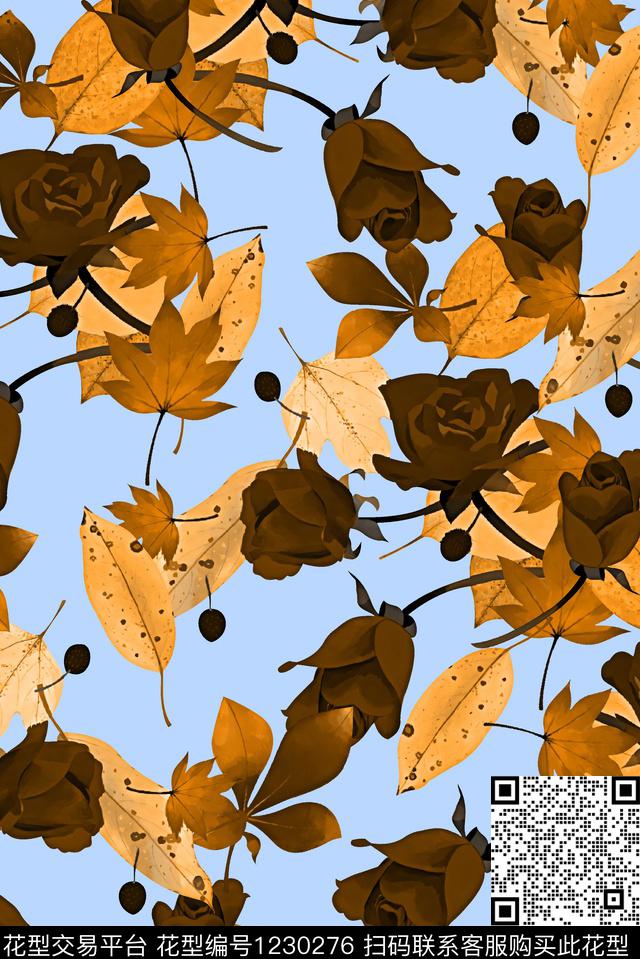 大牌风春夏华亿平台复古数码印花华亿平台下载（图片编号: 1230276） - 瓦栏（Walan）