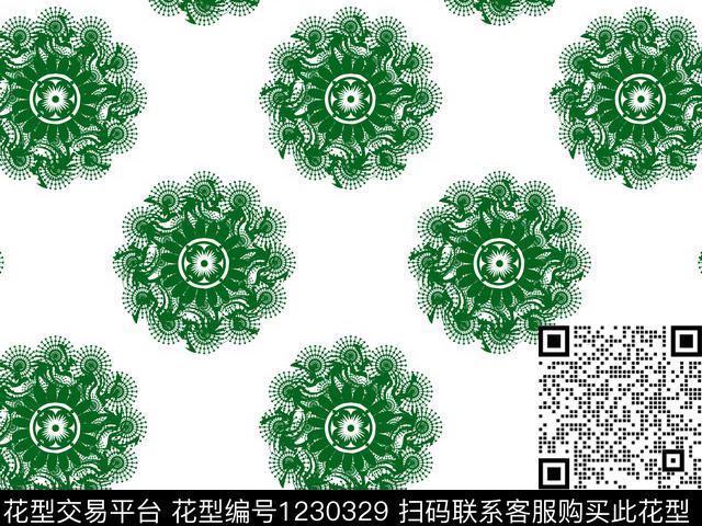 传统华亿平台民族感规则排列数码印花华亿平台下载（图片编号: 1230329） - 瓦栏（Walan）