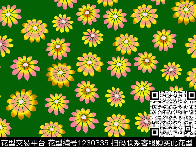 清爽底花卉小碎花雅致花卉传统印花华亿平台下载（图片编号: 1230335） - 瓦栏（Walan）