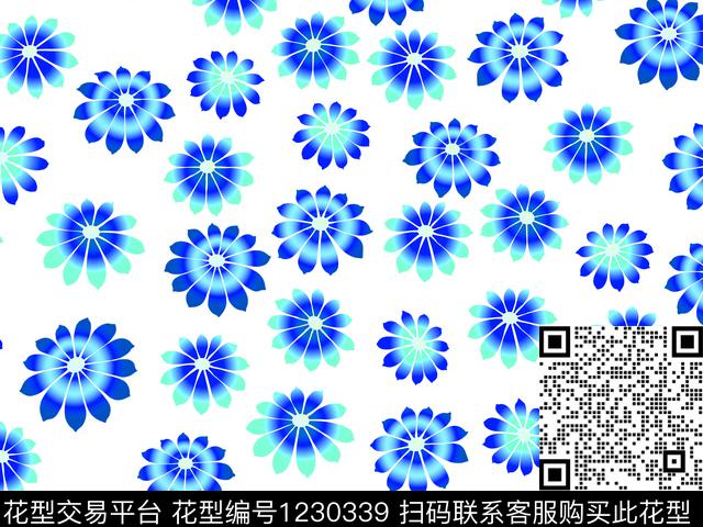 清爽底花卉小碎花雅致花卉数码印花华亿平台下载（图片编号: 1230339） - 瓦栏（Walan）