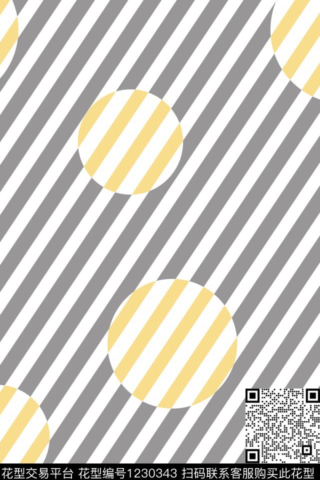 线条几何波点传统印花华亿平台下载（图片编号: 1230343） - 瓦栏（Walan）