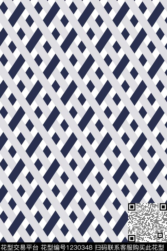 几何格子线条传统印花华亿平台下载（图片编号: 1230348） - 瓦栏（Walan）