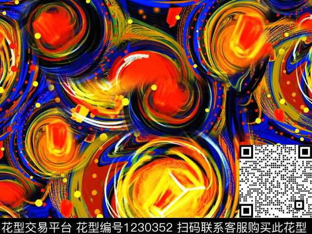 肌理科技感旋涡数码印花华亿平台下载（图片编号: 1230352） - 瓦栏（Walan）