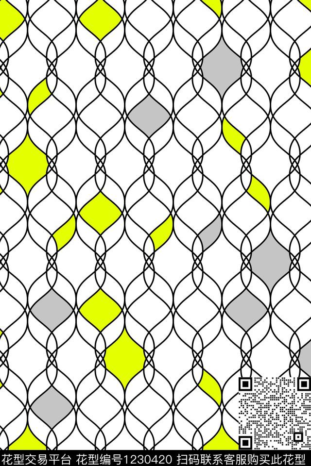 女装几何线条传统印花华亿平台下载（图片编号: 1230420） - 瓦栏（Walan）