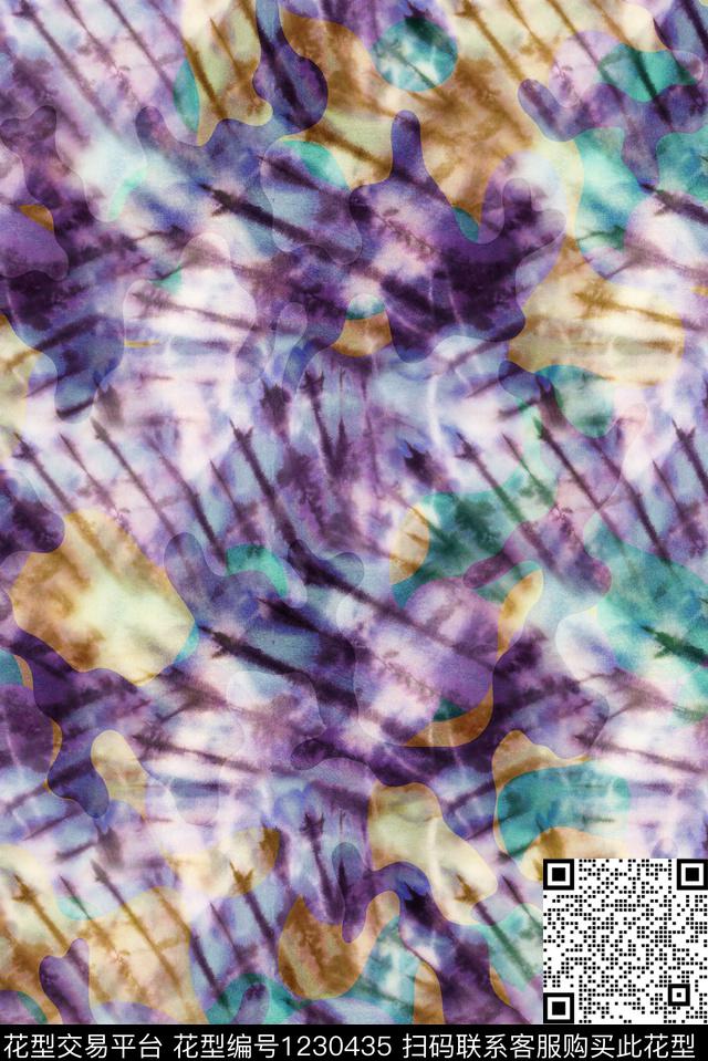 抽象几何扎染华亿平台数码印花华亿平台下载（图片编号: 1230435） - 瓦栏（Walan）