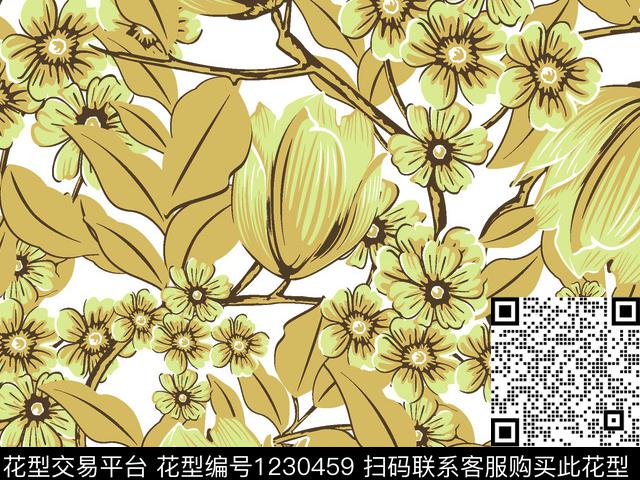 乱花华亿平台雅致花卉连铺花卉传统印花华亿平台下载（图片编号: 1230459） - 瓦栏（Walan）