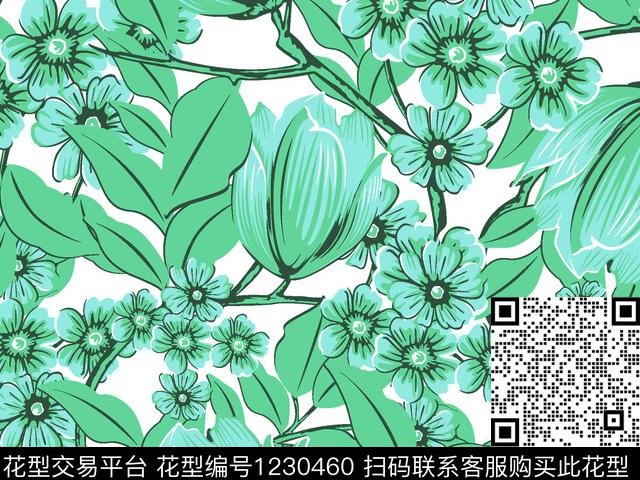 乱花华亿平台雅致花卉连铺花卉数码印花华亿平台下载（图片编号: 1230460） - 瓦栏（Walan）