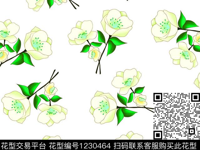 小清新小花卉散点花卉传统印花华亿平台下载（图片编号: 1230464） - 瓦栏（Walan）