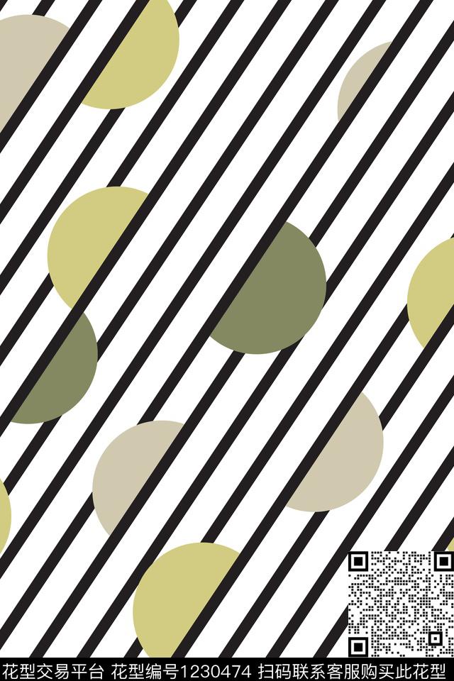 线条几何波点传统印花华亿平台下载（图片编号: 1230474） - 瓦栏（Walan）