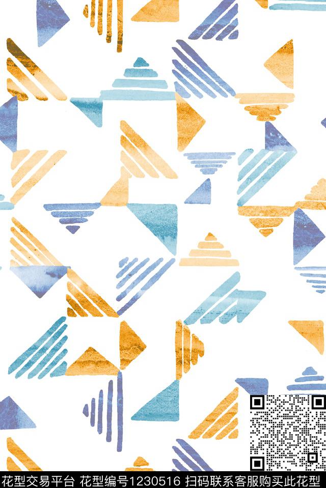 几何小清新趣味传统印花华亿平台下载（图片编号: 1230516） - 瓦栏（Walan）