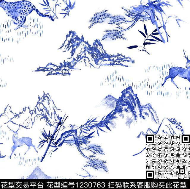 民族风大牌风中国风数码印花华亿平台下载（图片编号: 1230763） - 瓦栏（Walan）