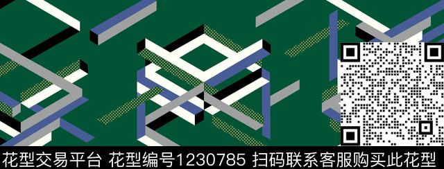 撞色定位花几何传统印花华亿平台下载（图片编号: 1230785） - 瓦栏（Walan）