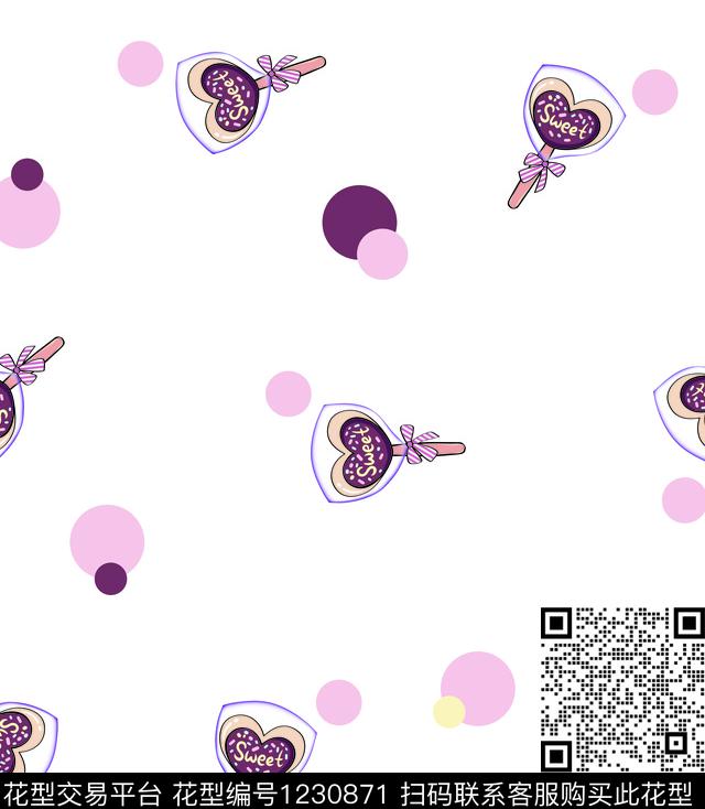 波点卡通棒棒糖传统印花华亿平台下载（图片编号: 1230871） - 瓦栏（Walan）