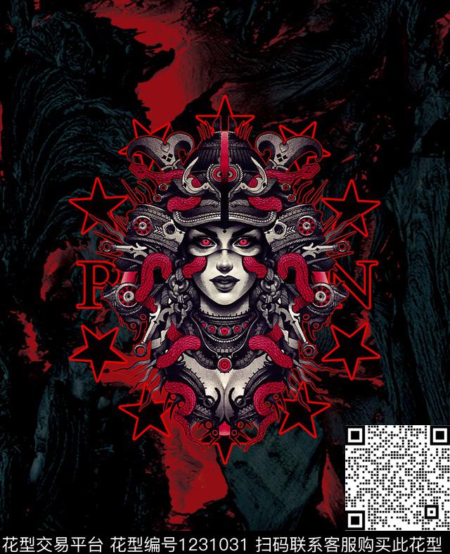 火山爆发底纹范思哲蛇女哥特潮牌男装定位华亿平台数码印花华亿平台下载（图片编号: 1231031） - 瓦栏（Walan）