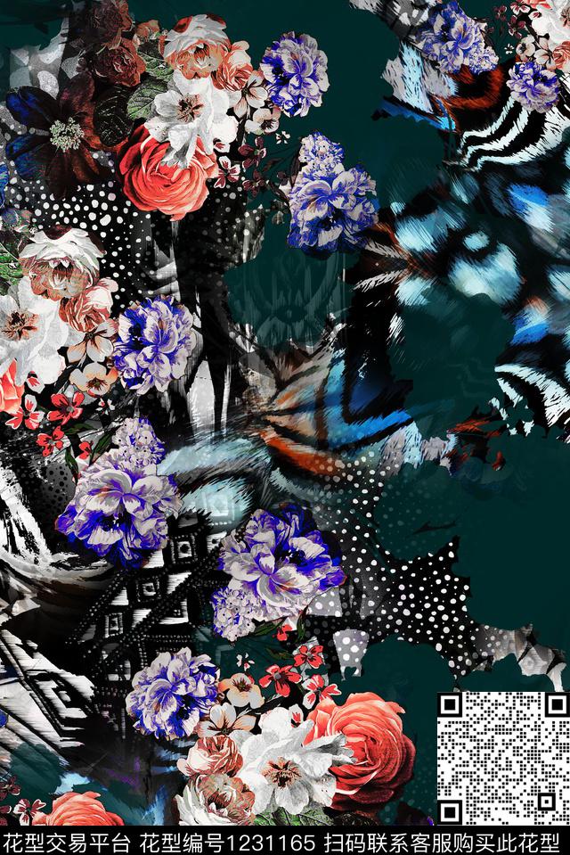 肌理真丝花卉数码印花华亿平台下载（图片编号: 1231165） - 瓦栏（Walan）