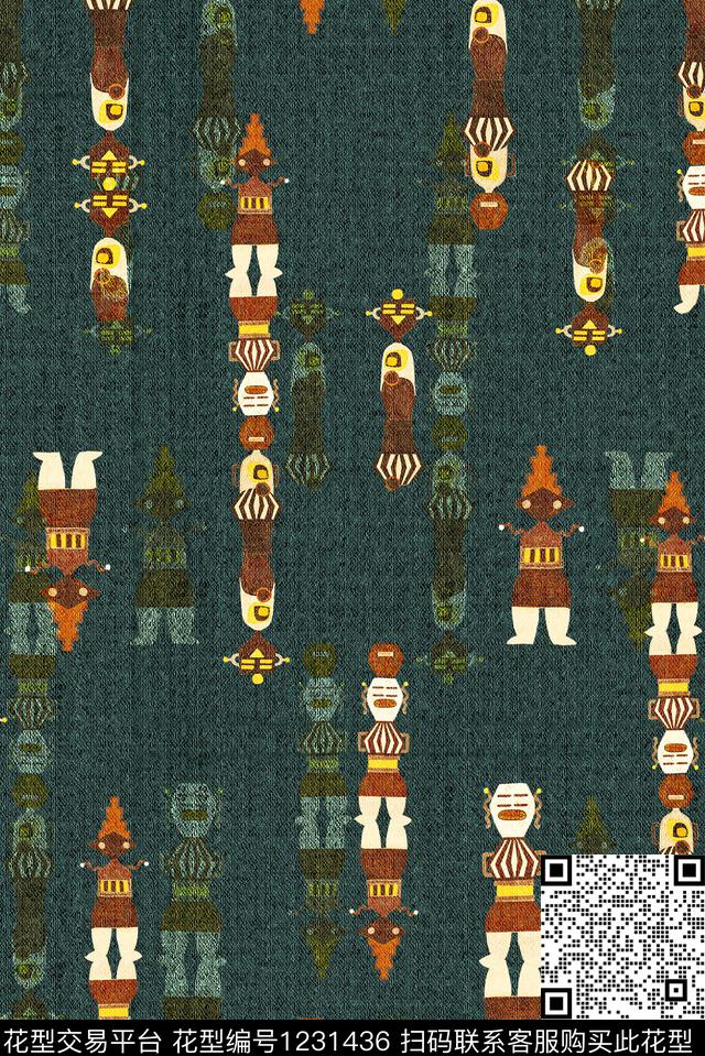 休闲肌理几何数码印花华亿平台下载（图片编号: 1231436） - 瓦栏（Walan）