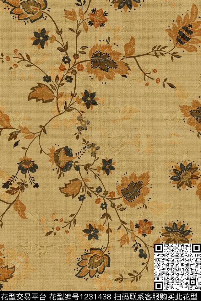 休闲肌理花卉数码印花华亿平台下载（图片编号: 1231438） - 瓦栏（Walan）
