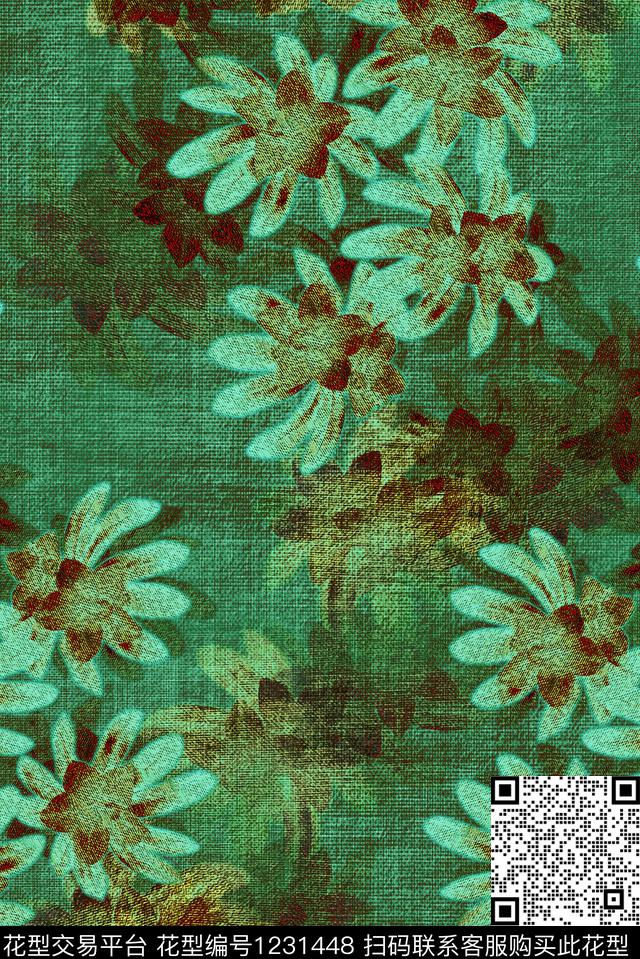 休闲肌理花卉数码印花华亿平台下载（图片编号: 1231448） - 瓦栏（Walan）