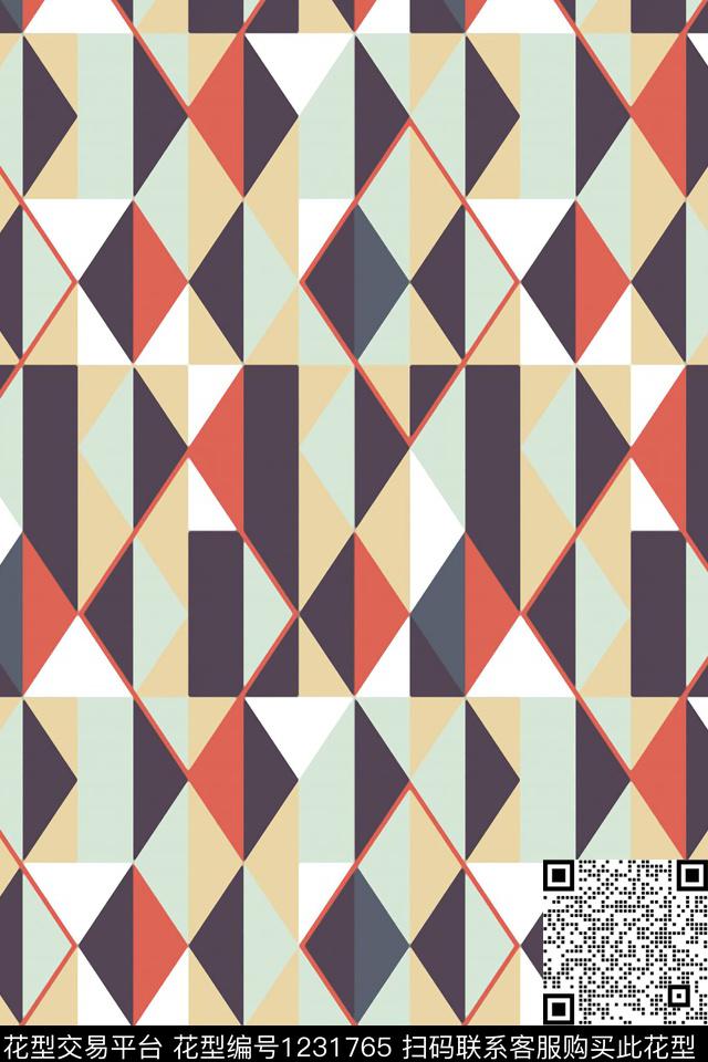 几何男装潮牌数码印花华亿平台下载（图片编号: 1231765） - 瓦栏（Walan）