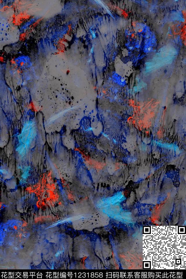 抽象男装自然肌理Fei-抽象派数码印花华亿平台下载（图片编号: 1231858） - 瓦栏（Walan）