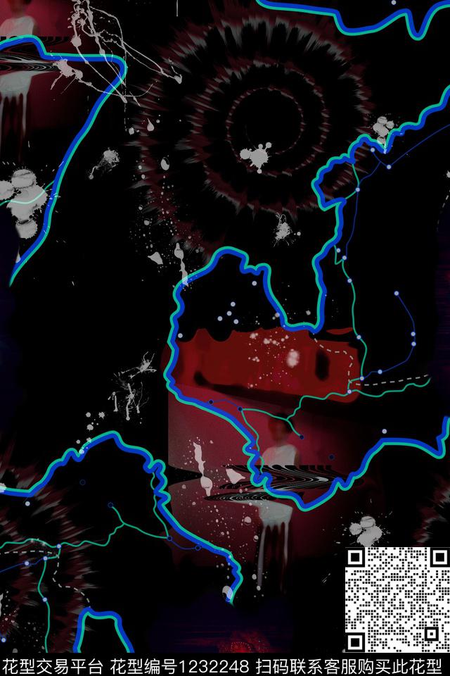 抽象风神秘风Fei-男装数码印花华亿平台下载（图片编号: 1232248） - 瓦栏（Walan）