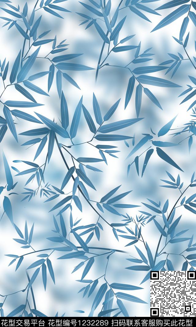 水墨风竹子Fei-女装传统印花华亿平台下载（图片编号: 1232289） - 瓦栏（Walan）
