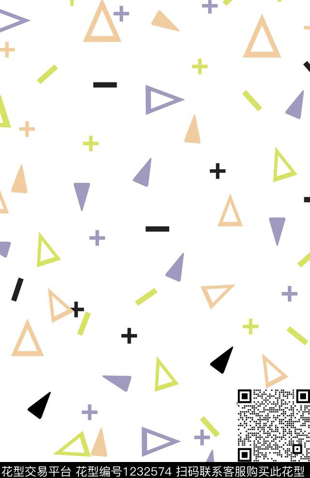 几何简约小清新数码印花华亿平台下载（图片编号: 1232574） - 瓦栏（Walan）