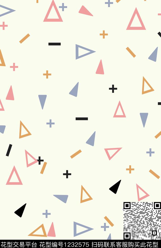 几何简约小清新数码印花华亿平台下载（图片编号: 1232575） - 瓦栏（Walan）