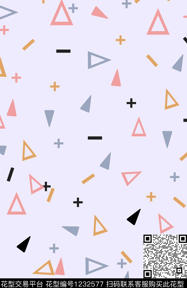 几何简约小清新数码印花华亿平台下载（图片编号: 1232577） - 瓦栏（Walan）