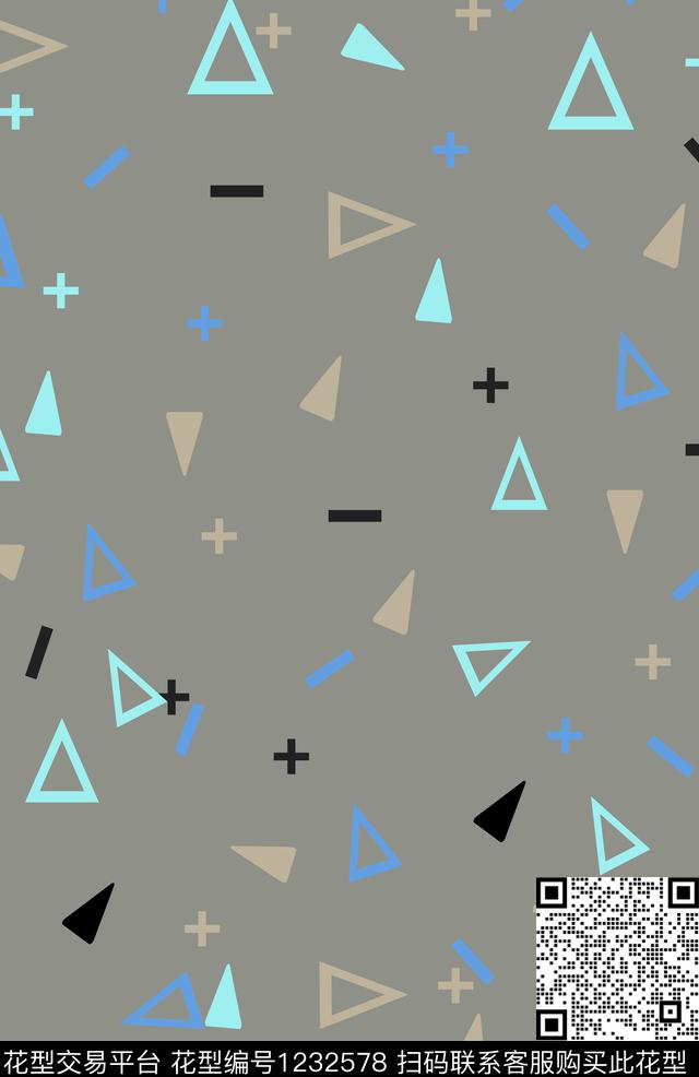 几何简约小清新数码印花华亿平台下载（图片编号: 1232578） - 瓦栏（Walan）