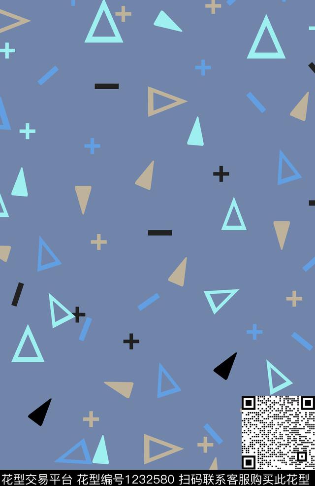 几何简约小清新数码印花华亿平台下载（图片编号: 1232580） - 瓦栏（Walan）