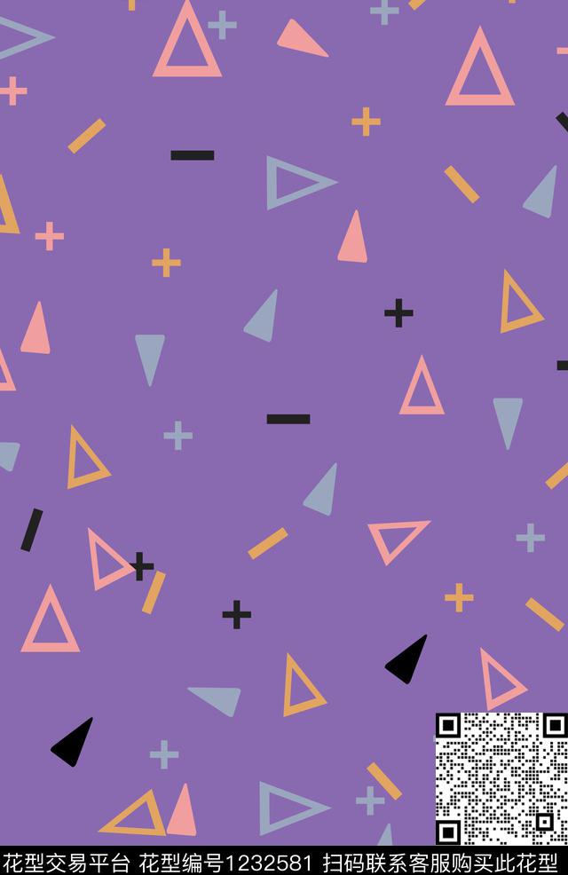 几何简约小清新数码印花华亿平台下载（图片编号: 1232581） - 瓦栏（Walan）