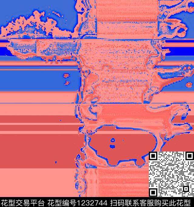 抽象线条颜色数码印花华亿平台下载（图片编号: 1232744） - 瓦栏（Walan）