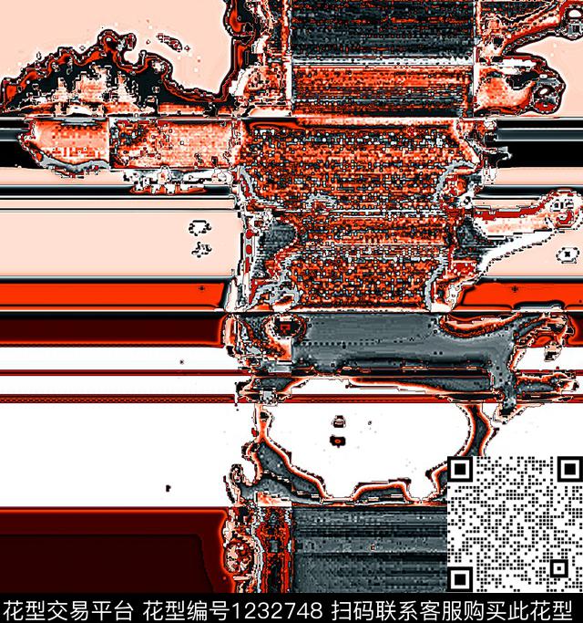 抽象线条颜色数码印花华亿平台下载（图片编号: 1232748） - 瓦栏（Walan）