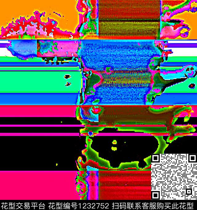 抽象线条颜色数码印花华亿平台下载（图片编号: 1232752） - 瓦栏（Walan）