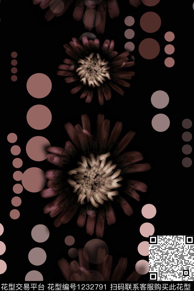 男装休闲花卉圆圈与波点渐变色彩数码印花华亿平台下载（图片编号: 1232791） - 瓦栏（Walan）